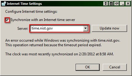 Windows 7 Internet Time Settings